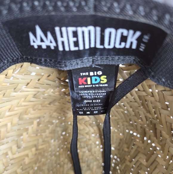 Hemlock Big Kid's UPF50+ Lifeguard Hawaiian Straw Hat One Size - Picture 6 of 7